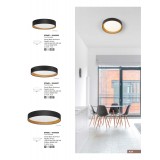 NOVA LUCE 9345527 | Stake Nova Luce stropné svietidlo - TRIAC kruhový regulovateľná intenzita svetla 1x LED 2312lm 3000K matná čierna, natur