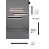 NOVA LUCE 9060913 | Seline Nova Luce stenové svietidlo obdĺžnik 1x LED 2614lm 3000K IP44 matná čierna