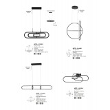 NOVA LUCE 9110351 | Arte-NL Nova Luce visiace svietidlo - TRIAC otočné prvky, regulovateľná intenzita svetla 1x LED 3500lm 3000K čierna, biela