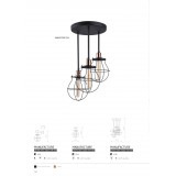 NOWODVORSKI 9740 | Manufacture Nowodvorski stropné svietidlo otočné prvky 3x E27 čierna, mosadz