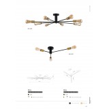 NOWODVORSKI 9135 | Mill Nowodvorski stropné svietidlo 8x E27 čierna, zlatý