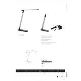 NOWODVORSKI 8357 | Chic Nowodvorski stolové svietidlo 40cm dotykový prepínač s reguláciou svetla regulovateľná intenzita svetla, otočné prvky 1x LED 400lm 4000K strieborný, čierna