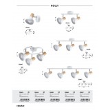 RABALUX 5946 | Holly-RA Rabalux spot svietidlo otočné prvky 3x E14 biela, bukové