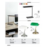 RABALUX 4037 | Bank Rabalux stolové svietidlo 33cm prepínač na vedení 1x E27 satén chróm, biela