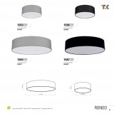 TK LIGHTING 1586 | Rondo-TK Tk Lighting stropné svietidlo 2x E27 čierna, biela