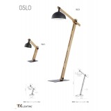 TK LIGHTING 5021 | Oslo-TK Tk Lighting stolové svietidlo 50cm prepínač otočné prvky 1x E27 čierna, drevo