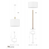 TK LIGHTING 5216 | Deva-TK Tk Lighting stojaté svietidlo 150cm prepínač 1x E27 biela, drevo