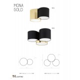 TK LIGHTING 3445 | Mona-TK Tk Lighting stropné svietidlo 3x E27 čierna, zlatý, opál