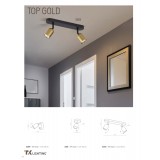 TK LIGHTING 3301 | Top-TK Tk Lighting spot svietidlo otočné prvky 1x GU10 čierna, zlatý