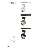 TK LIGHTING 4492 | Tracer Tk Lighting prvok systému spot svietidlo otočné prvky 1x GU10 / AR111 biela