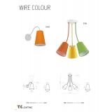 TK LIGHTING 2106 | Wire-TK Tk Lighting stropné svietidlo 3x E27 žltá, zelená, biela