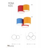 TK LIGHTING 3275 | Mona-TK Tk Lighting stropné svietidlo 3x E27 modrá, pomaranč, červená