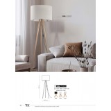 TK LIGHTING 5299 | Tokyo-TK Tk Lighting stojaté svietidlo 146cm prepínač na vedení 1x E27 čierna, natur, biela