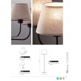 TK LIGHTING 5150 | Chicago-TK Tk Lighting stolové svietidlo 41,5cm prepínač 1x E27 čierna, béž