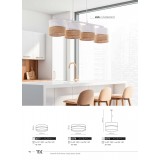 TK LIGHTING 6577 | Linobianco Tk Lighting stropné svietidlo kruhový 3x E27 biela, natur, opál