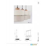 TK LIGHTING 5771 | Eco-TK Tk Lighting visiace svietidlo 3x E27 natur, čierna, béž