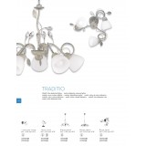 TRIO 200700161 | Traditio Trio rameno stenové svietidlo 1x E14 antická sivá, alabaster, priesvitné