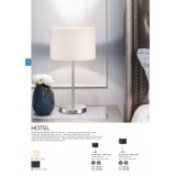 TRIO 501100102 | Hotel-TR Trio stolové svietidlo 32cm prepínač na vedení 1x E14 matný nikel, čierna