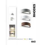 VIOKEF 4100702 | Rhodes Viokef stenové svietidlo 1x E27 IP44 hnedá, biela